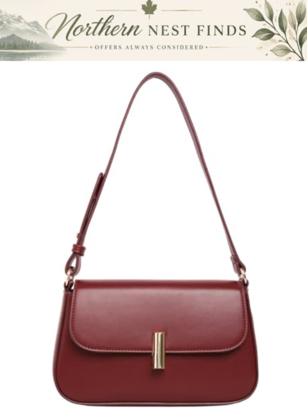 Vegan Leather Y2K Hobo Shoulder Bag With Twist Lock